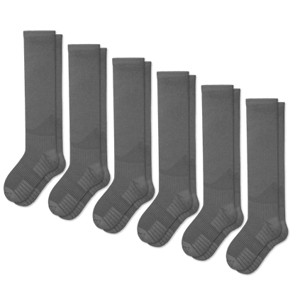 Gray Compression Socks Bundle 6-Pack
